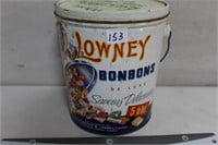 NEAT LOWNEY BONBONS PAIL WITH COVER