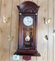 Howard Miller mahogany wall clock: time, strike &