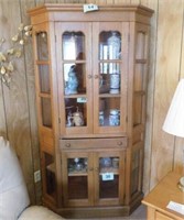 Oak corner cupboard custom built by Gene Renshaw
