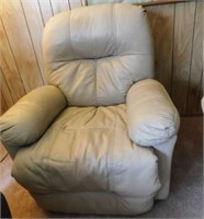Best Chair tan leather top recliner, shows some