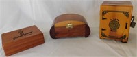 3 wooden souvenir boxes: vintage Lake of the Ozark