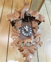 Black Forest W. German cuckoo clock w/ 2 weights,