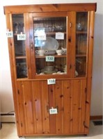 Hand crafted pine china cabinet by Beanie Biggs,