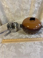 WEST BEND BREAD WARMER AND S. STEEL POT WITH LID