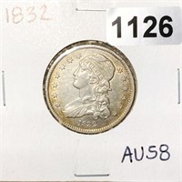 1832 Capped Bust Quarter CHOICE AU