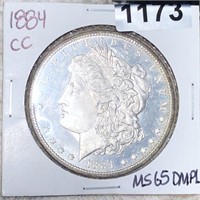 1884-CC Morgan Silver Dollar GEM BU DMPL