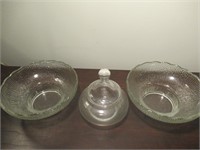 2 Matching Bowls & Candy Dish with Lid