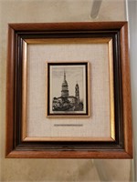 Vintage italian Etched Silver Painting