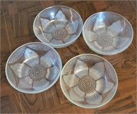 4 Vintage Pressed Glass Bowls