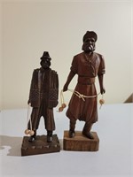 2 Hand Carved Figurines