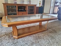 Oak Glass Top Coffee Table