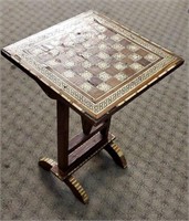 Folding Mother of Pearl Game Table