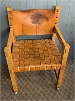 Vintage Woven Leather Chair