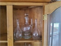 Glass Decanters- Middle 1 is etched