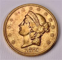 Gold $20 double Eagle - 1875 S