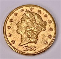 Gold $20 double Eagle - 1880 S