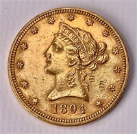 Gold $10 Eagle 1894 Liberty Head