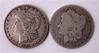 2 - 1884 silver dollars