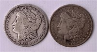 2 - 1884 silver dollars
