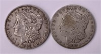 2 - 1888-O and 1888 silver dollars
