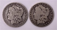 2 - O mint silver dollars - 1892 and 1894