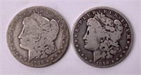 Two 1899 O silver dollars