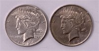 2 silver dollars 1923 & 1924