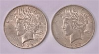 2 silver dollars 1922 - Peace