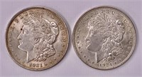 2 silver dollars 1921 - Morgan
