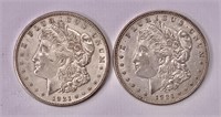 2 Morgan silver dollars 1921D