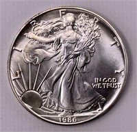 Silver $1  American Eagle, 1986  uncirculated