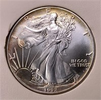 Silver $1  American Eagle, 1992  uncirculated