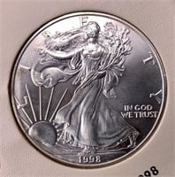 Silver $1  American Eagle, 1998  uncirculated