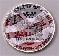 2001 American Eagle Silver Dollar, "God Bless