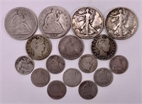 U.S. Silver coins: half dollars - 1887, 1891, 1929