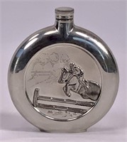 Round flask, jumping horse, Etains Du Manoir,