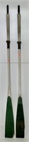 Pr. Row boat oars, painted wood, 7'-1" long