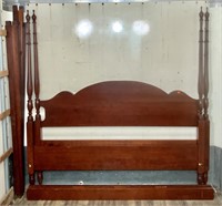 Cherry king size bed, Tom Seely tall post with fla