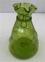 Unique blown green glass vase