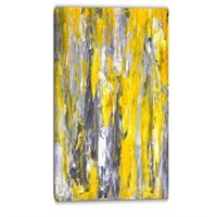Design Art Grey And Yellow Abstract  Canvas
