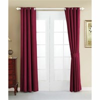 Solid Blackout Thermal Grommet Curtain(2)Burgundy