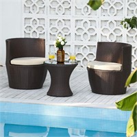 Wicker/Rattan 2-Person Seating Group w Cushions