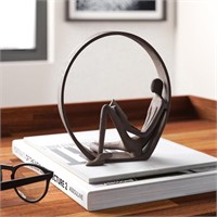 Landy Encircled Reader Iron Figurine