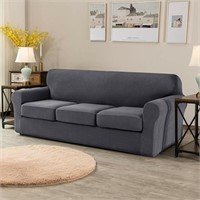 Elastic Textured Separate Box Cushion Sofa