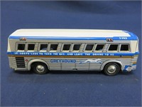 Vintage Made In Japan Metal Greyhound Bus Toy