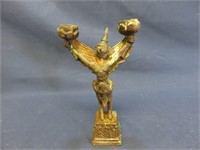 Brass Feathered Woman Statue Aztec Mayan