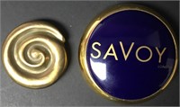 Vintage Savoy London & Swirl Desk Weights 1" & 2"