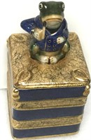 Frog Prince Lidded Square Canister 10 1/2"
