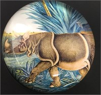 Vintage Signed Willant Rhinoceros Paperweight