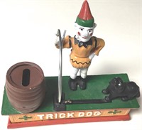 Repro Trick Dog Cast Iron Mechanical Bank